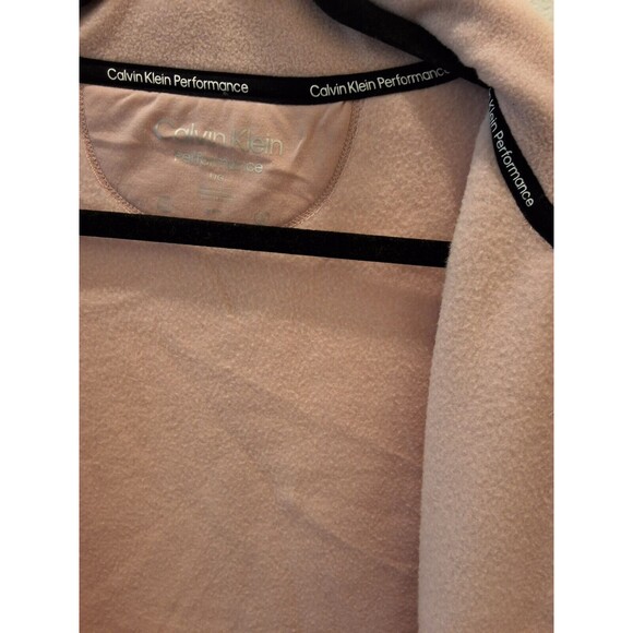 Calvin Klein Performance Size Large Beige Zip Up Fleece Jacket High Collar NEW - Picture 11 of 16